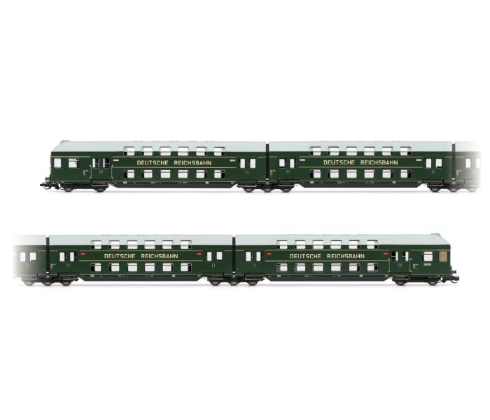 DR Green/Grey Bi-Level Coach Set (4) III