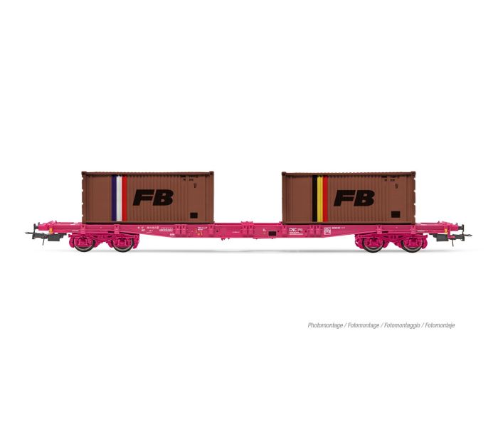 SNCF S70 Flat Wagon w/2 20' FB Container Load IV