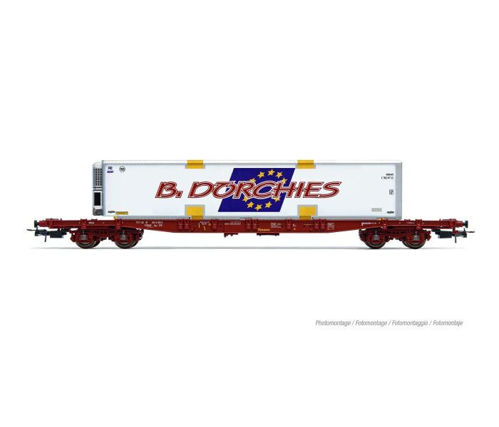 Touax S70 Flat Wagon w/B.Dorchies Swapbody Load VI