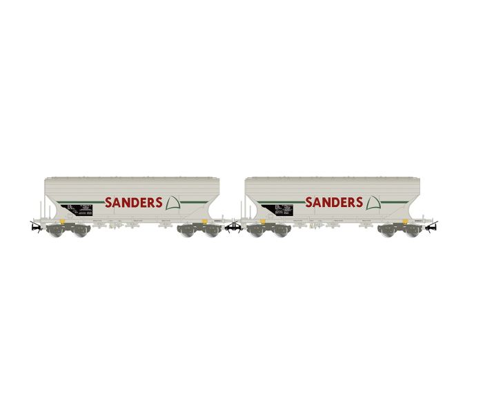 SNCF Sanders 4 Axle Flat Sided Silo Wagon Set (2) V