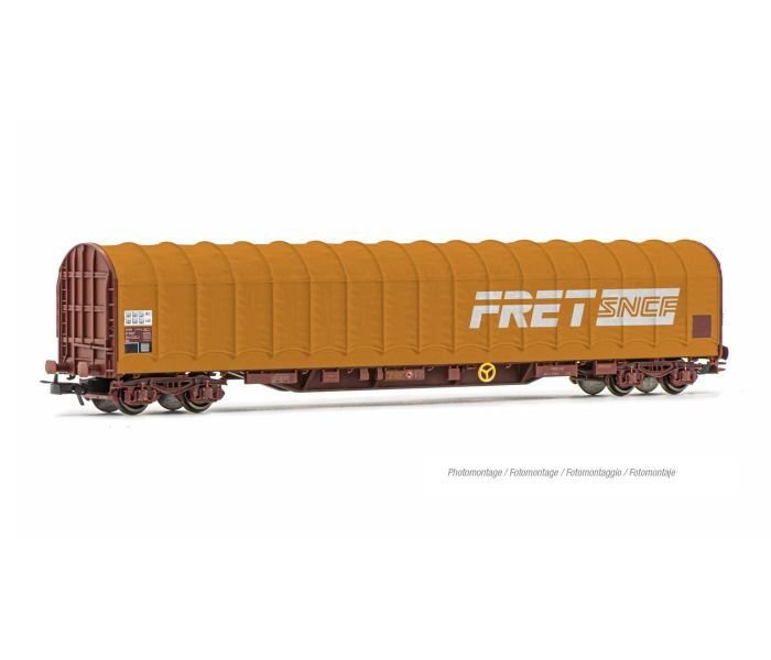 SNCF Fret Rils 4 Axle Tarpaulin Wagon Orange IV