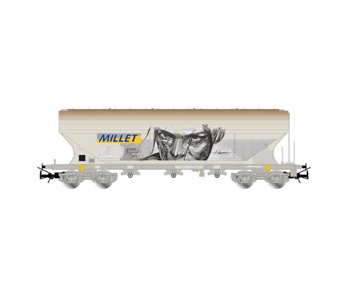 SNCF Millet Bogie Cereal Hopper Wagon w/Graffiti V