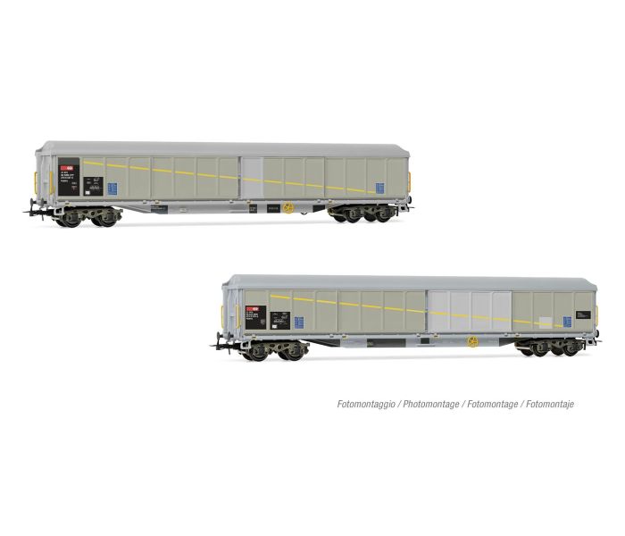 SBB Habils 4 Axle Sliding Wall Wagon Set (2) V