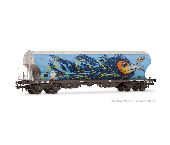 ERSA Interfracht Round Sided Cereal Wagon w/Graffiti VI