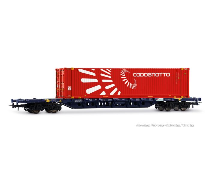 Mercitalia Sgnss Flat Wagon w/Codognotto Container Load VI