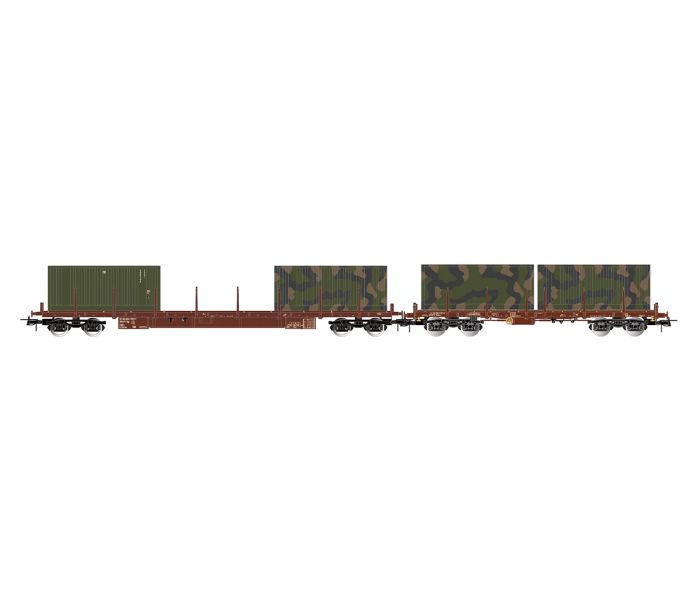 FS Rgs Flat Wagon w/Military Container Load Set (2) IV