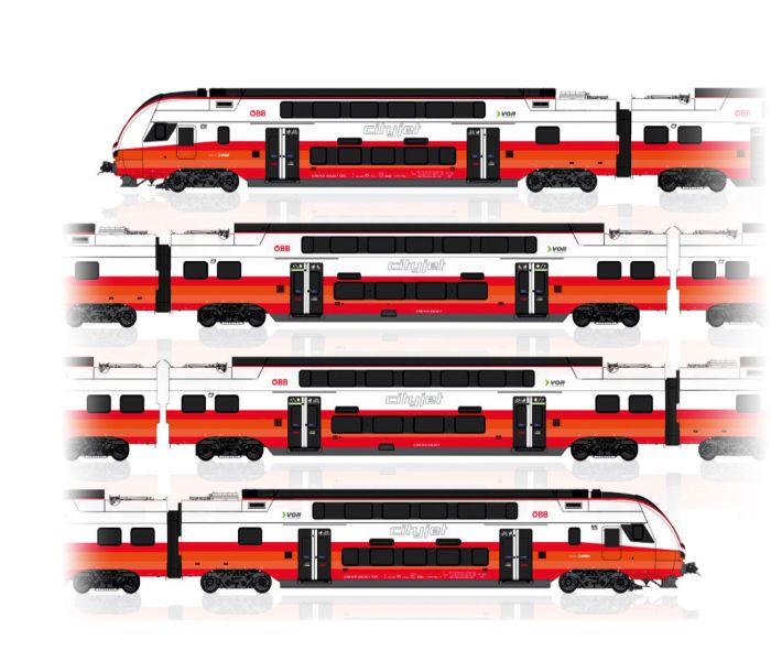 OBB Cityjet Rh4734 4 Car EMU VI (~AC-Sound)