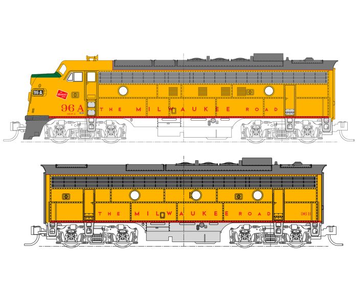 FP7A/B Set (2) Milwaukee Rd Olympian Hiawatha