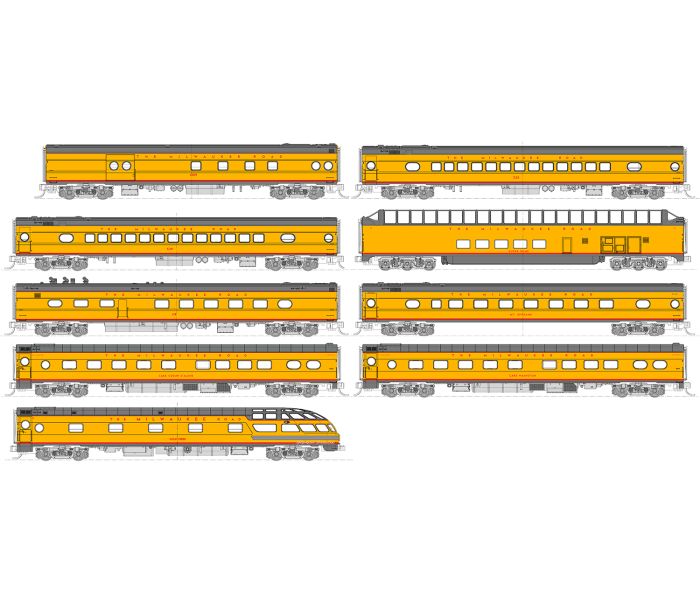 Milwaukee Road Post-1955 Olympian Hiawatha Coach Set (9)