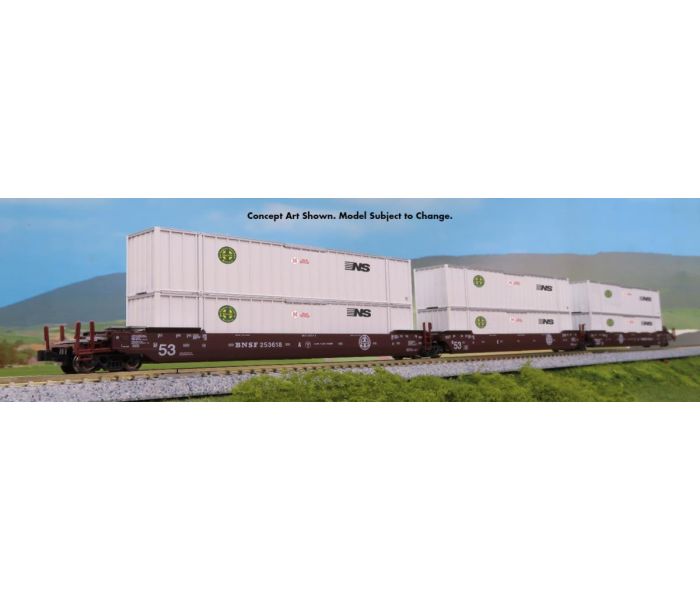 Gunderson MAXI-IV 3 Unit Car BNSF 253770 Hub Containers