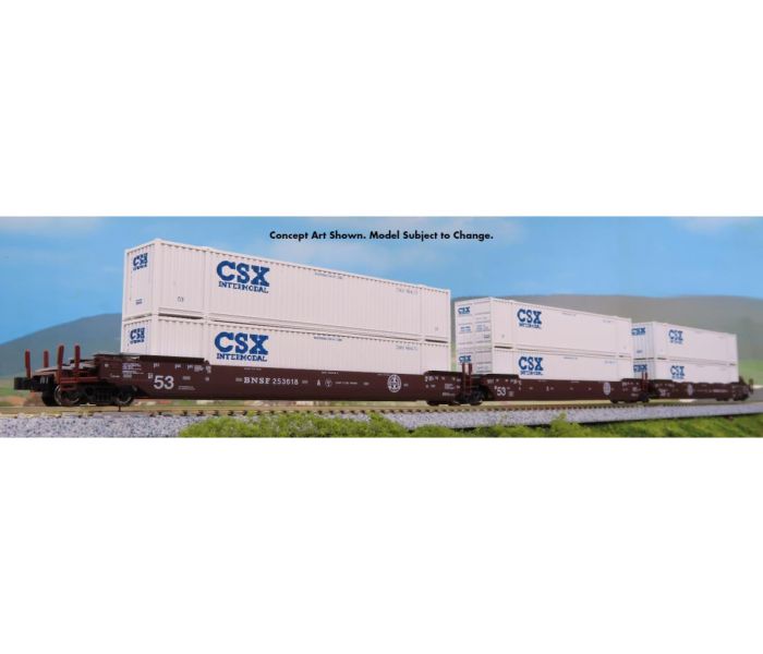 Gunderson MAXI-IV 3 Unit Car BNSF 253806 CSX Containers