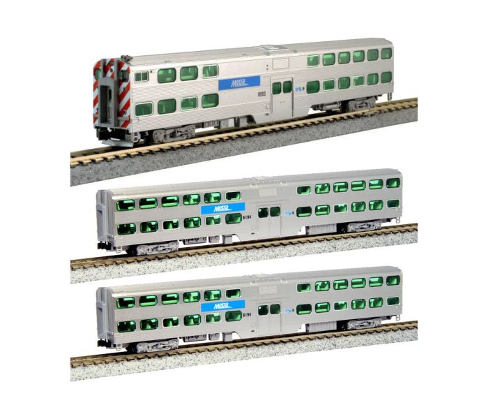 Gallery Bi-Level Coach Set (3) Chicago Metra (DCC-Sound)