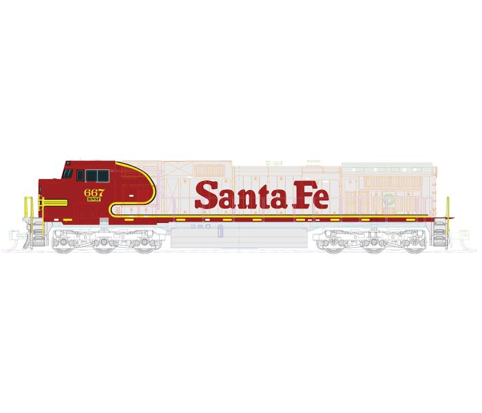 C44-9W EMD BNSF Warbonnet 667 (DCC-Fitted)