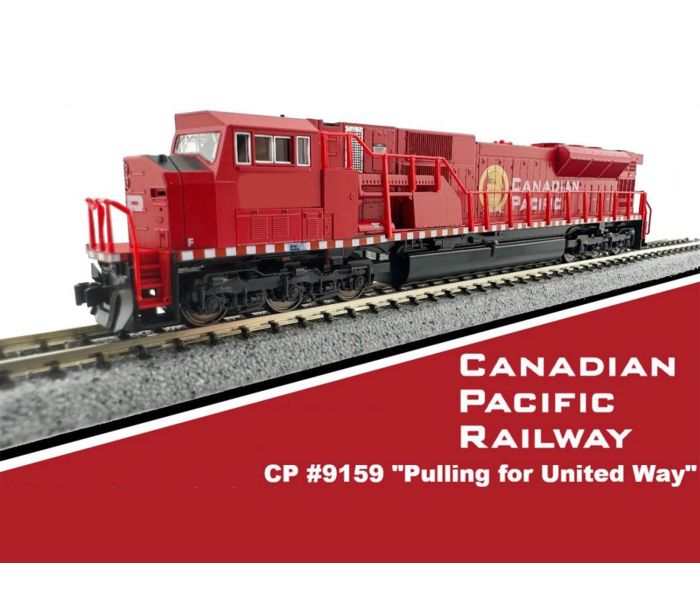 EMD SG90/43MAC Canadian Pacific 9159 Pulling for United Way