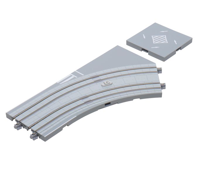 Unitram Street Curved Track R180 45 Degree Right