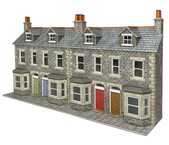 Stone Terraced House Fronts Card Kit