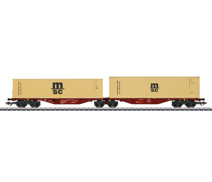 Touax Rail Sggrss80 Dbl Container Wagon MSC Containers VI