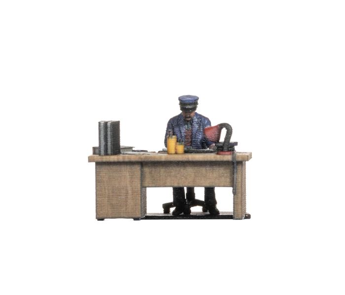 Railway Official at his Desk 3D Master Figure