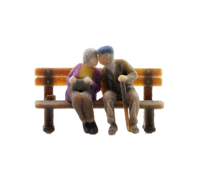 Seniors on Bench (2) 3D Master Figure