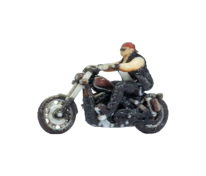Chopper Ridden by Biker 3D Master Figure