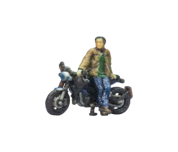 Cafe Racer Motorbike Standing 3D Master Figure