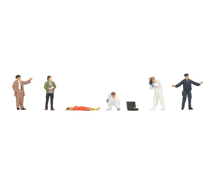 Crime Scene Police (5) & Corpse (1) Figure Set