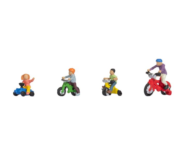Children on Bicycles (4) Figure Set