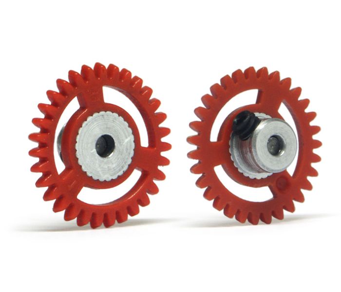 2mm AW Soft Plastic Gear 31t Red w/Alm Hub .050'' Screw
