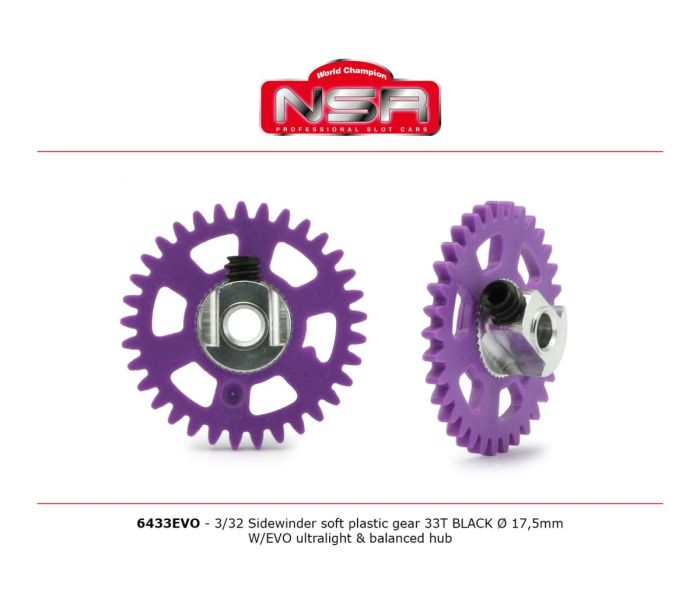 3/32 SW Soft Plastic Gear 33T Magenta 17.5mm w/EVO UL Hub