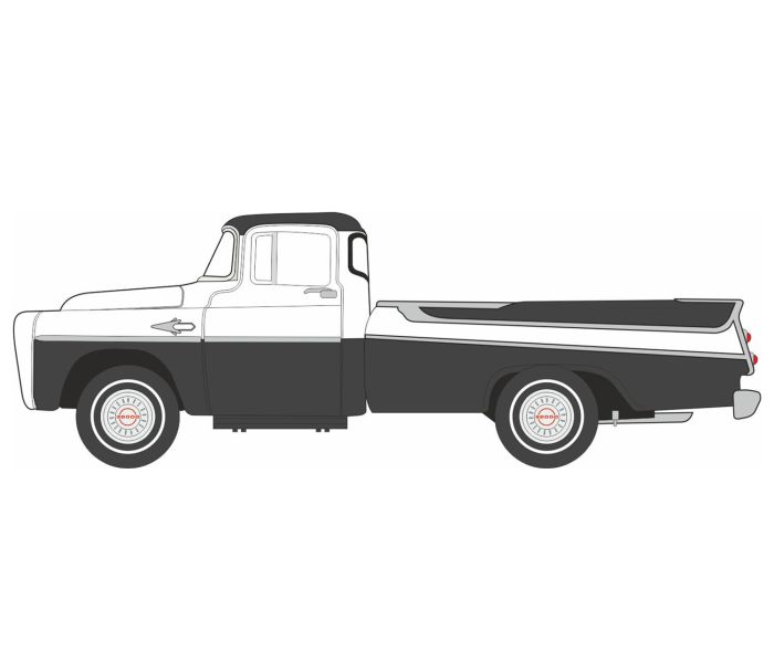 1957 Dodge D100 Sweptside Pick Up Charcoal Metallic/White