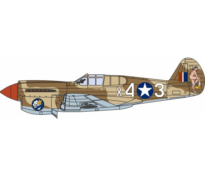 Curtiss P40-F Warhawk X43 Miss Memphis North Africa (1:72)