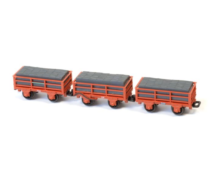 2t Slate Wagon Set (2 x Brown/1 x Red) Ffestiniog Railway