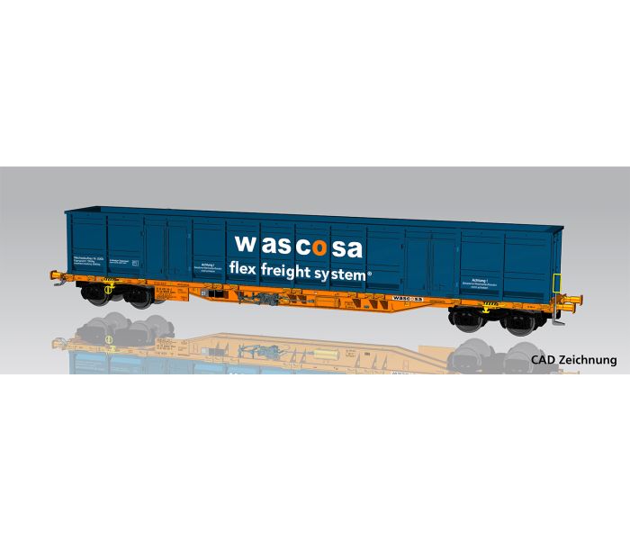 Expert Wascosa CH Sgnns Bogie Flat Wagon w/Blue Box Load VI