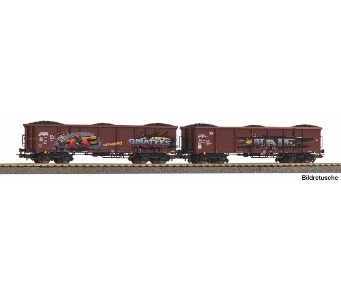 Expert DBAG Gondola Wagon Set(2) w/Graffiti & Coal Load VI