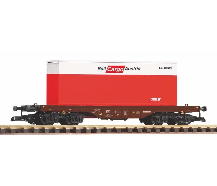Rail Cargo Austria Flat Wagon w/20' Container Load V