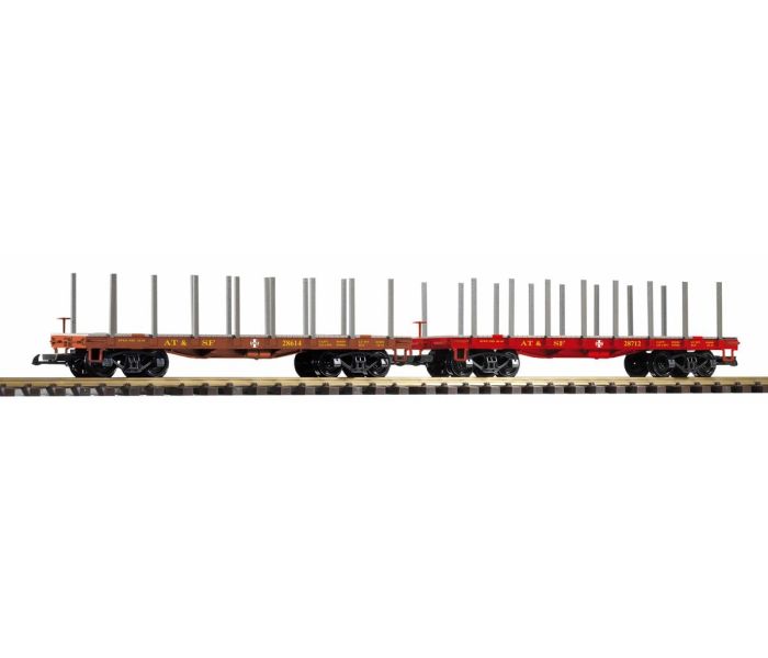 Santa Fe Bogie Stake Wagon Set (2)
