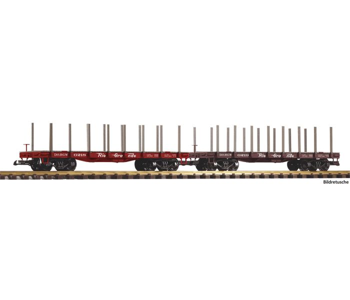 D&RGW Bogie Flat Wagon Set (2)
