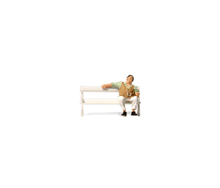 Man Sitting on Bench Figure