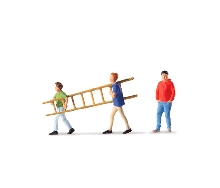 Children (3) with Ladder Figure Set