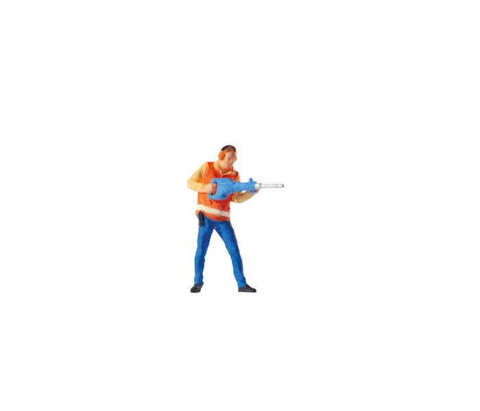 Man with Hammer Drill Figure