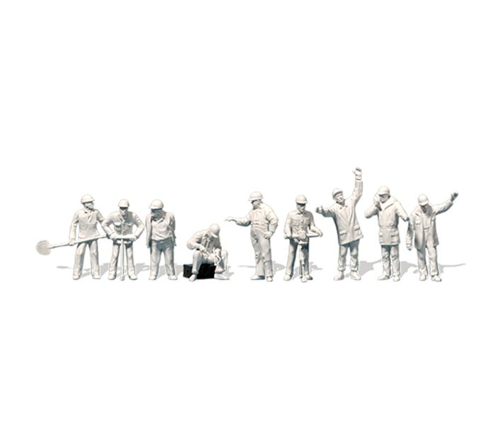 Track & Railway Workers (9) Unpainted Figure Set