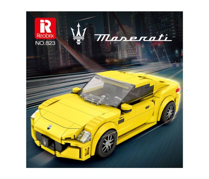 Maserati Yellow Sports Car 384pc Construction Set