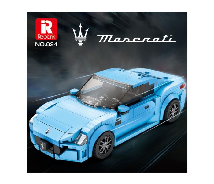 Maserati Sky Blue Sports Car 384pc Construction Set