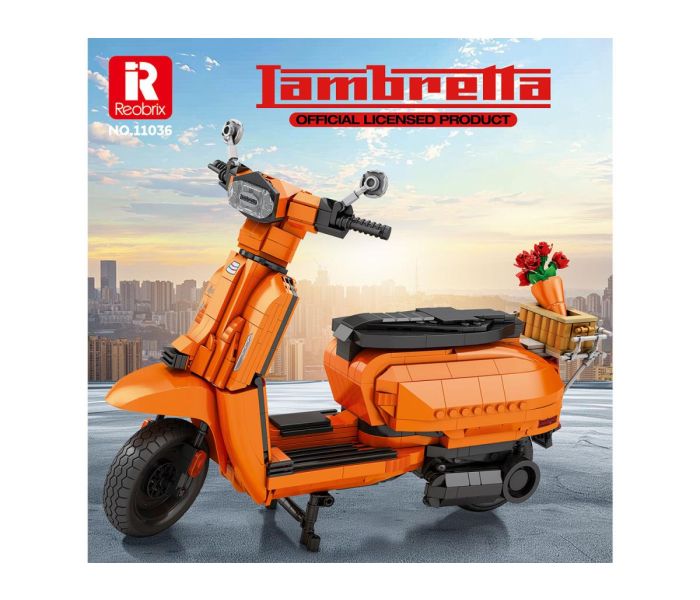 Lambretta Scooter Orange 1169pc Construction Set
