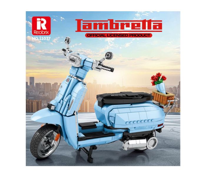 Lambretta Scooter Sky Blue 1169pc Construction Set