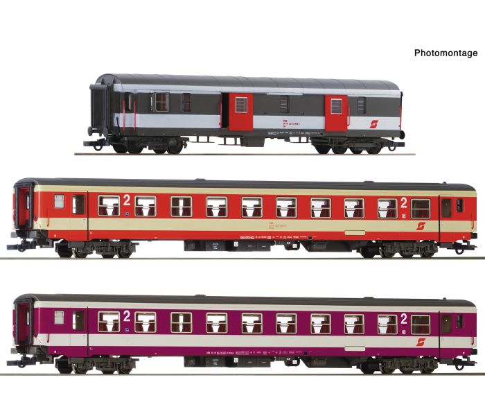 OBB D704 Express Train Bmpz/Ds Coach Set (3) V
