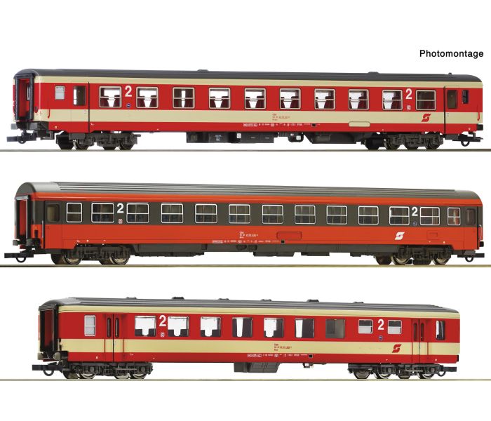 OBB D704 Express Train Bmpz/Bmz/Bpz Coach Set (3) V