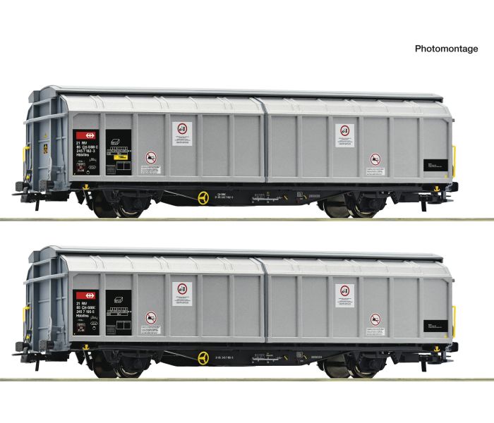 SBB Cargo Hbbillns Sliding Wall Wagon Set (2) VI