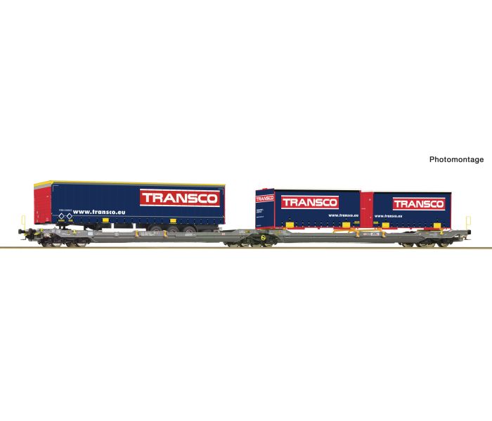 Hupac T3000e Dbl Pocket Wagon w/Transco Swapbody Load V