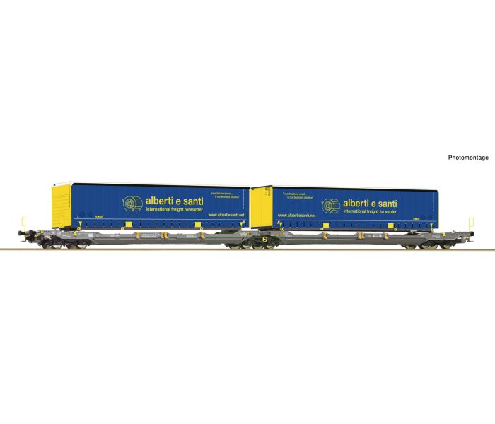 Hupac T3000e Dbl Pocket Wagon w/Santi Swapbody Load VI